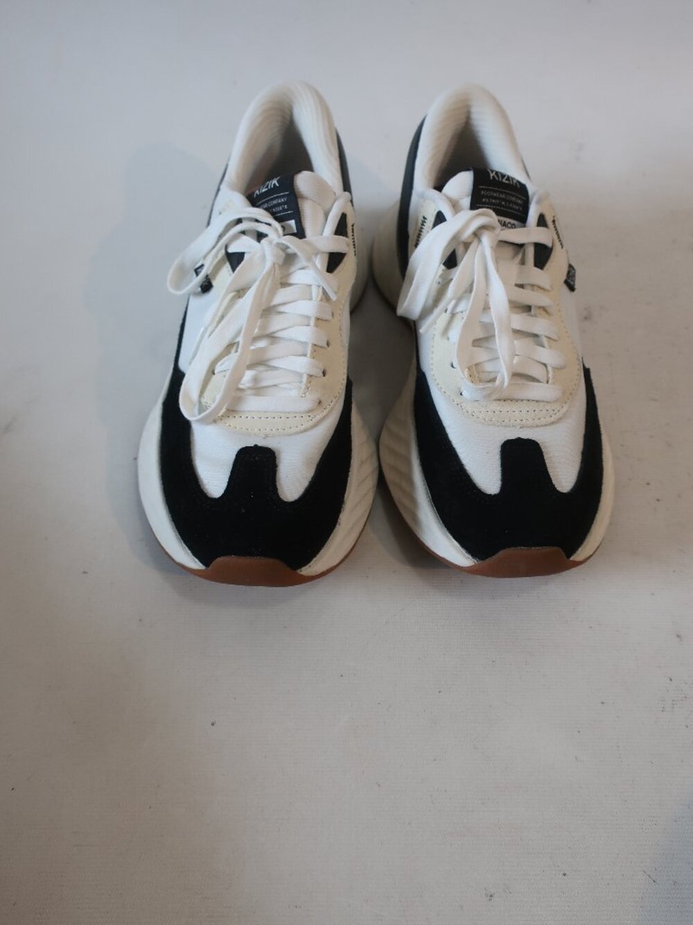Womens Kizik Monaco White, Black Material & Suede Hands Free Sneakers 7